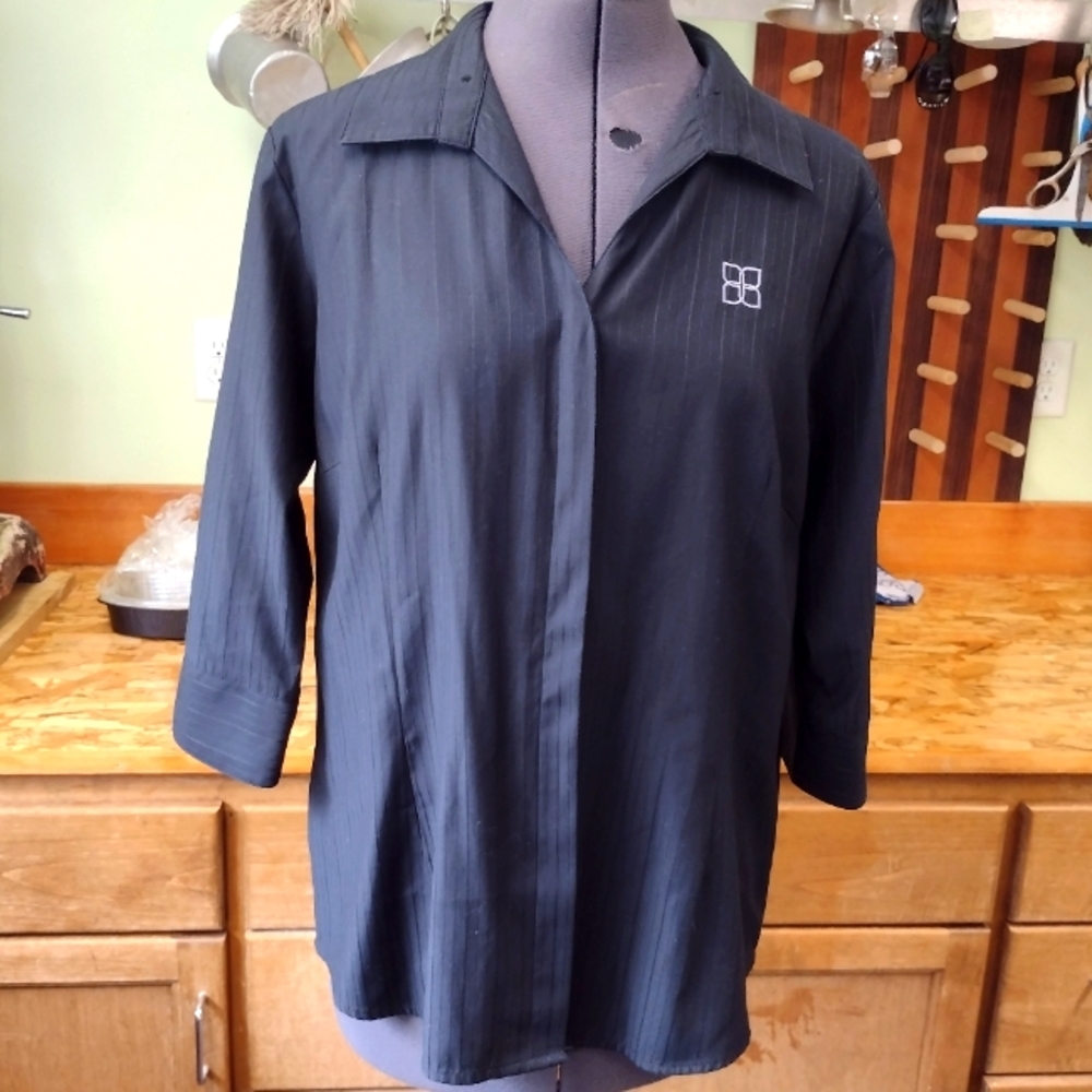 Biz collection button down pin stripe shirt sz 10